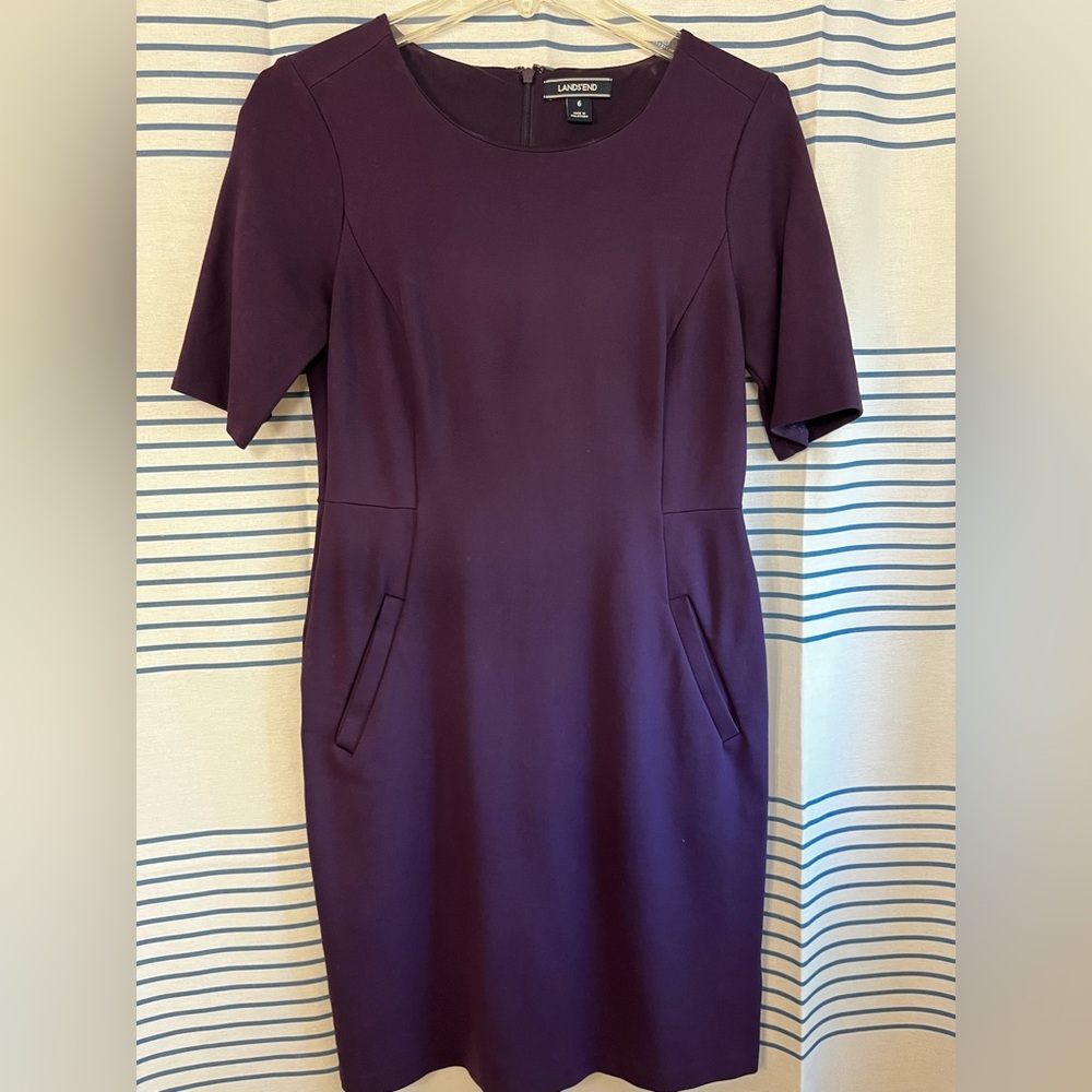 Lands' End Women's Purple Sheath Dress